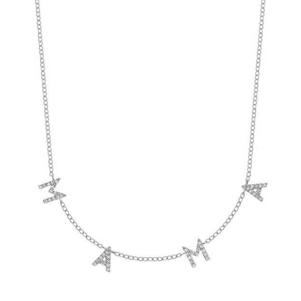 FX0477 925 Sterling Silver MAMA Pendant Necklace
