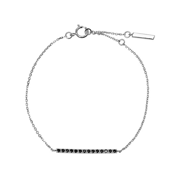 FS0085 925 Sterling Silver Black Zircon Bracelet