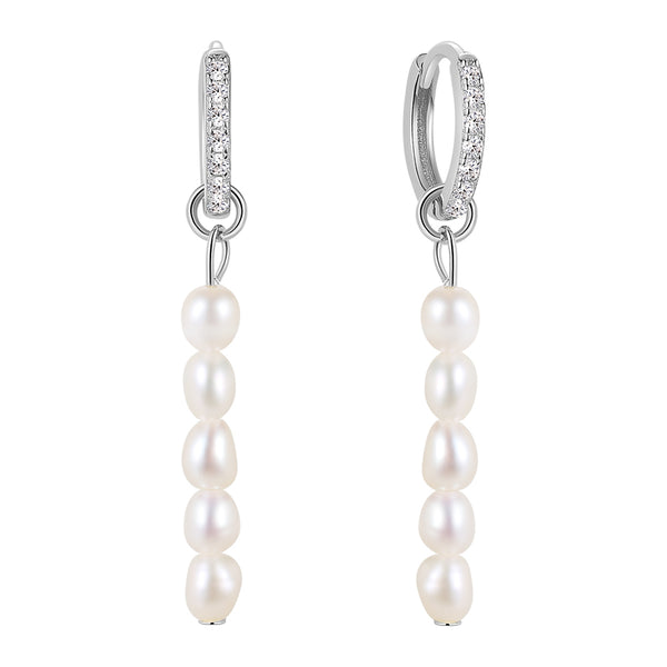 FE1719 925 Sterling Silver Freshwater Pearl Earrings