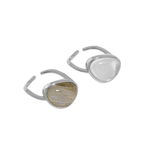 S925 RHJ1008 Moonstone Open Ring