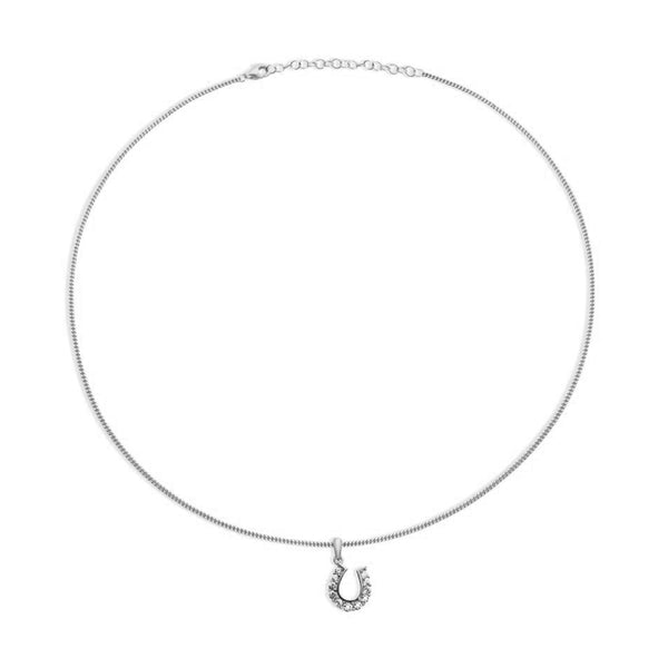 FX0672 925 Sterling Silver Cubic Zirconia Horseshoe Necklace