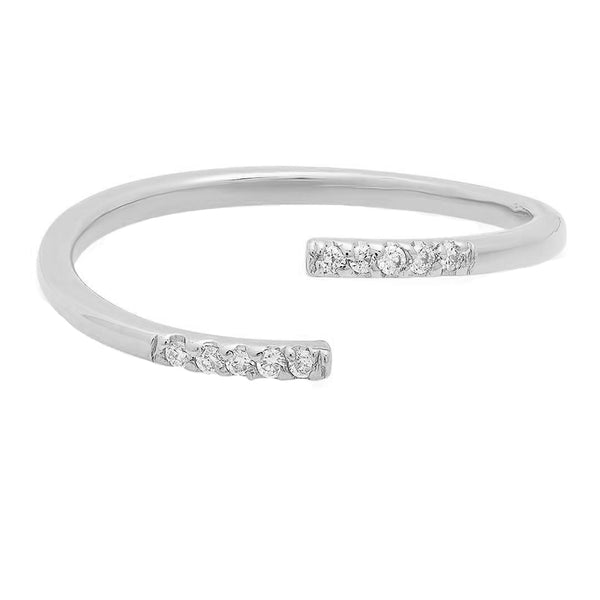 FJ0550 925 Sterling Silver High Grade CZ Open Ring