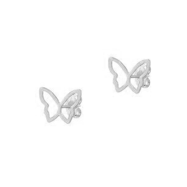 FE0870 925 Sterling Silver Butterfly Stud Earrings