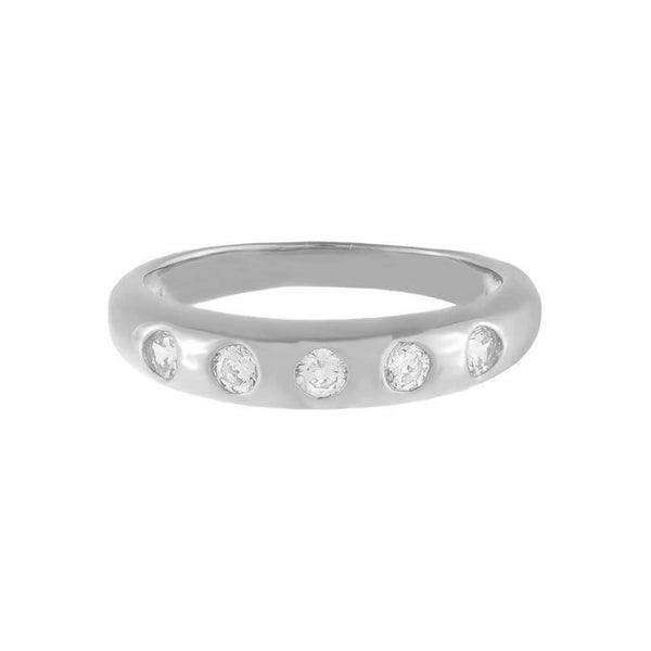 FJ0508 925 Sterling Silver Shining Zircon Ring