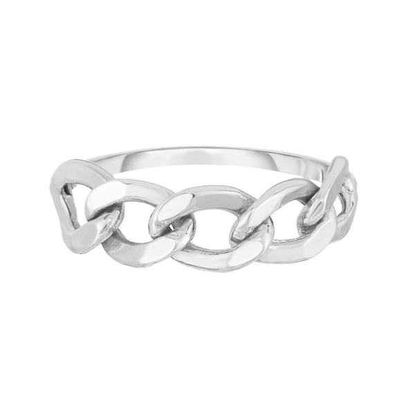 FJ0632 925 Sterling Silver Solid Link Ring