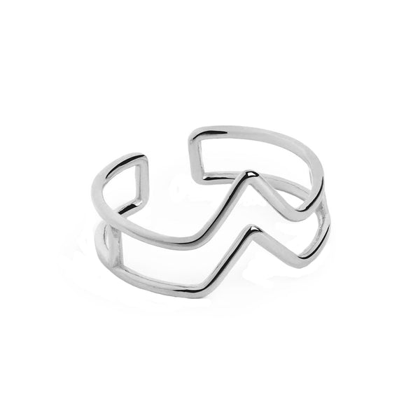FJ0487 925 Sterling Silver Double Peak Ring