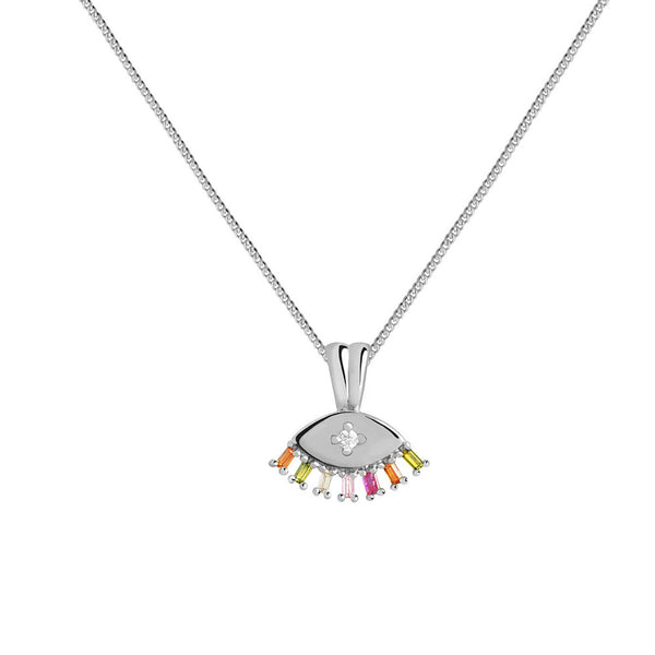 FX0669 925 Sterling Silver CZ Pendant Necklace