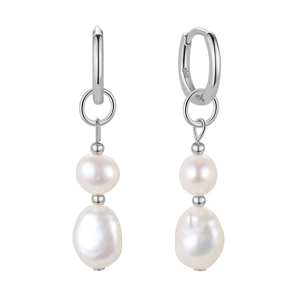 FE1703 925 Sterling Silver Natural Pearl Earrings
