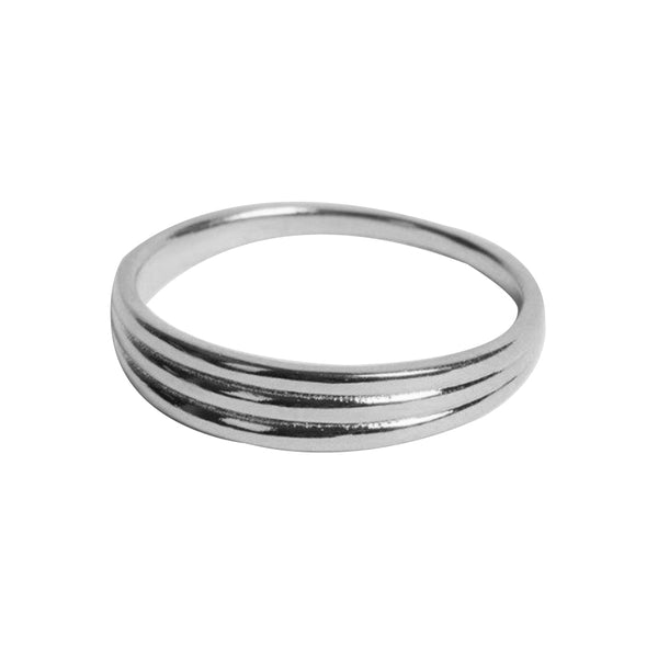 FJ0525 925 Sterling Silver Triple Band Size Ring