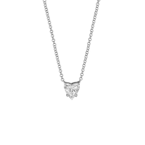 FX0421 925 Sterling Silver Heart Zircon Necklace