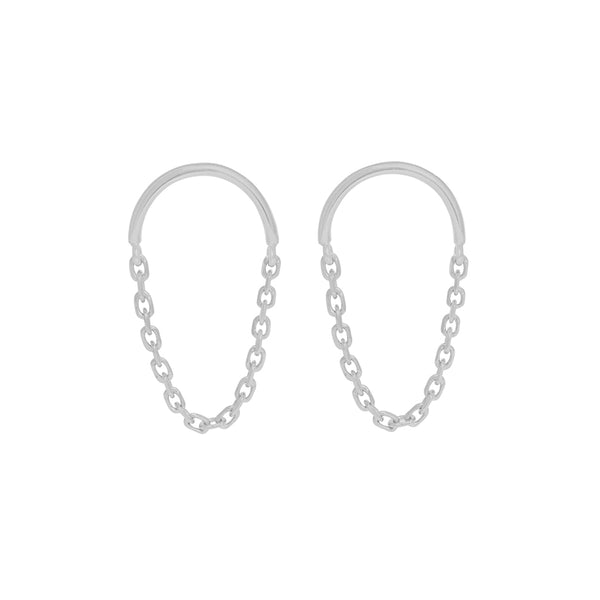FE1928 925 Sterling Silver Dainty Link Chain Women Earring