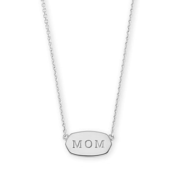 FX0492 925 Sterling Silver Mom Tag Necklace