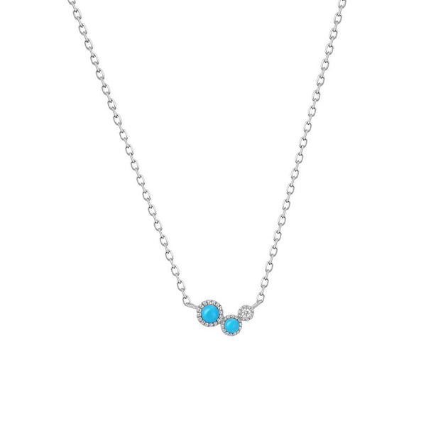 FX0678 Cubic Zirconia Turquoise Necklace