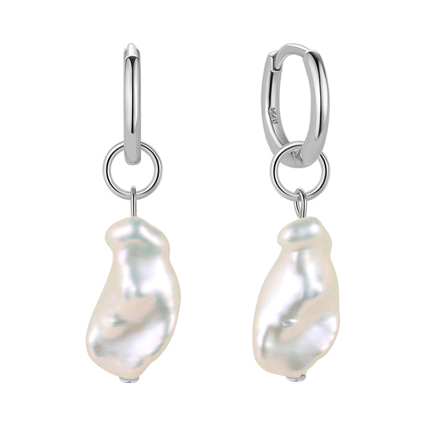 FE1708 925 Sterling Silver Baroque Pearl Earrings