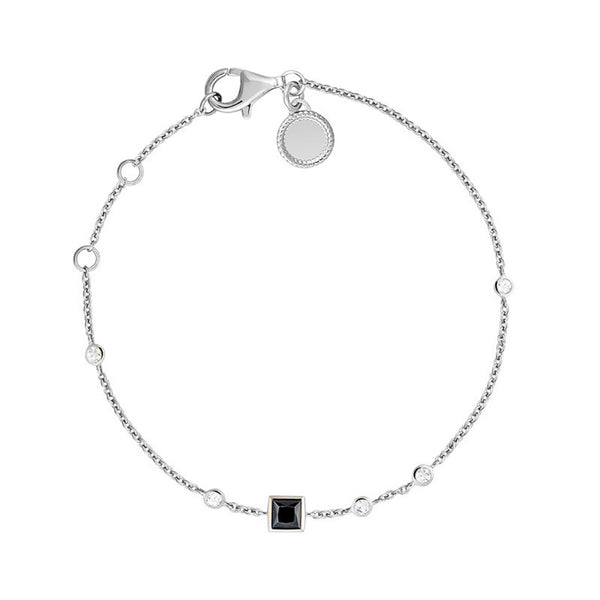 FS0012 925 Sterling Silver Black Spinel Topaz Bracelet