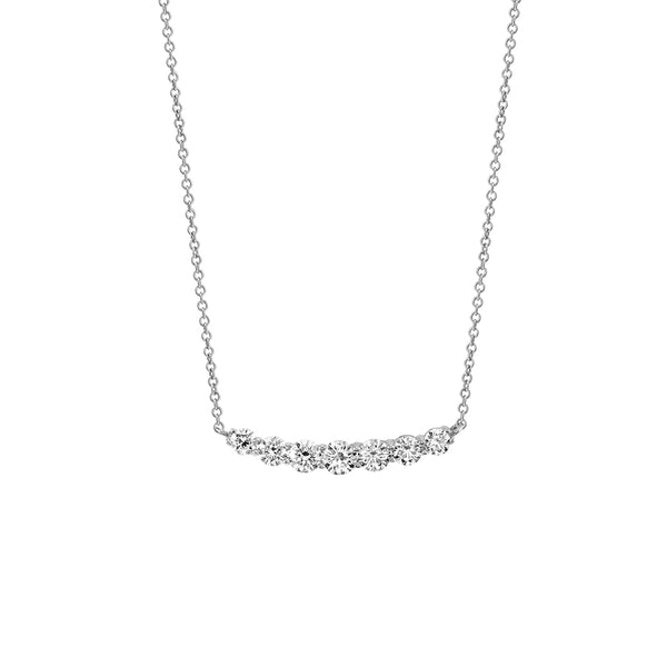 FX0418 925 Sterling Silver Classic Curve Zircon Necklace