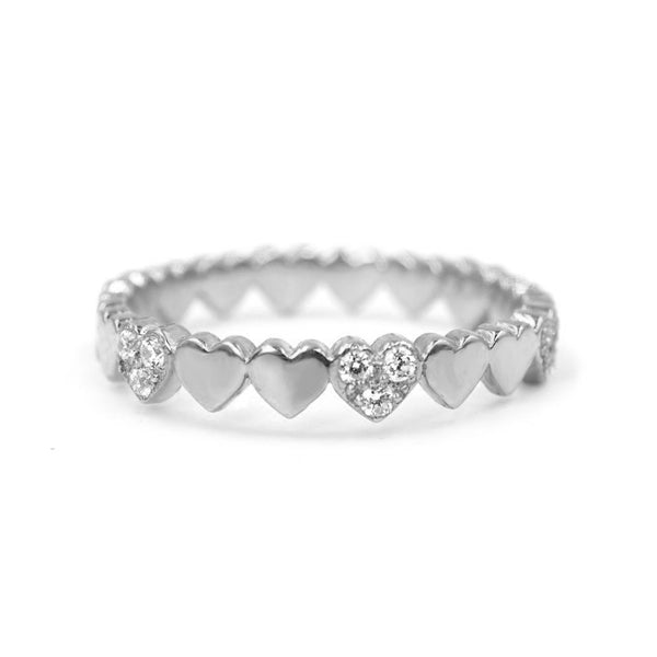 FJ0409 925 Sterling Silver Eternal Love Zircon Ring