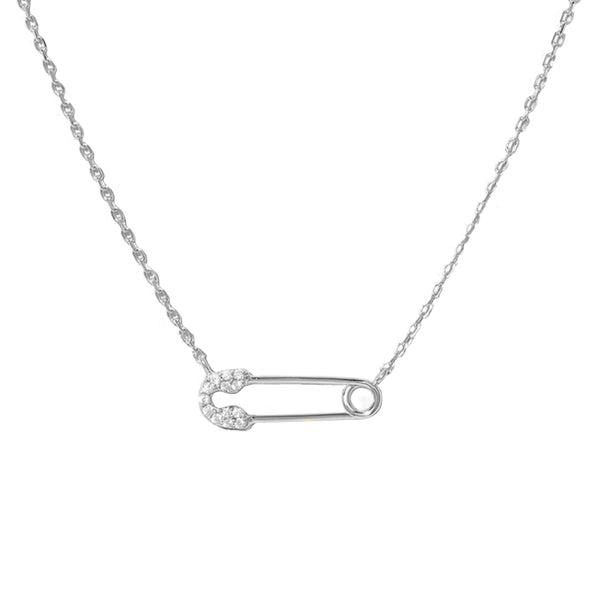 FX0666 925 Sterling Silver Pin Pendant Necklace