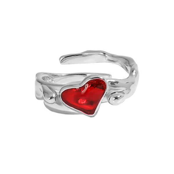 RHJ1072 925 Sterling Silver Enamel Heart Ring