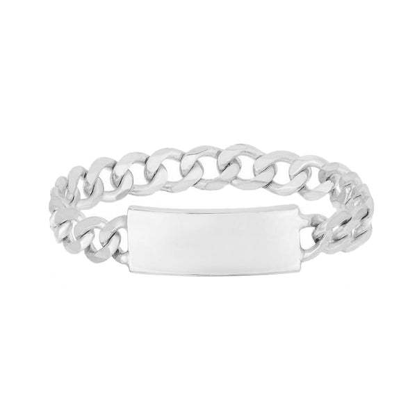 FJ0630 925 Sterling Silver Bar Link Chain Ring