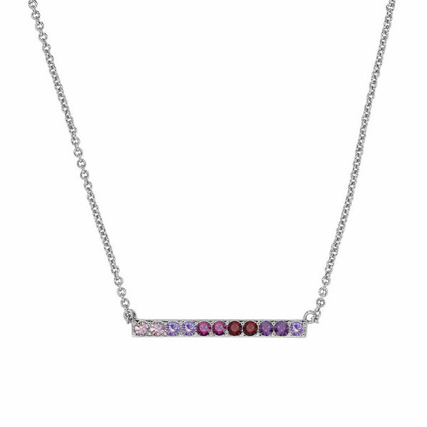 FX0315 925 Sterling Silver Zircon Bar Necklace