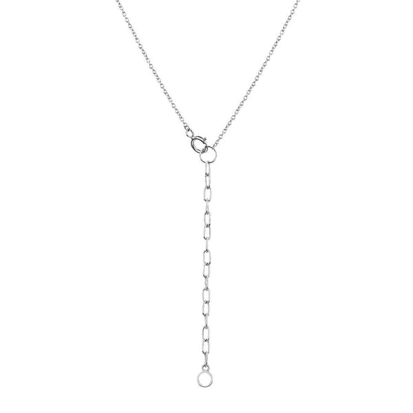 FX0314 925 Sterling Silver Rectangular Diamond Necklace
