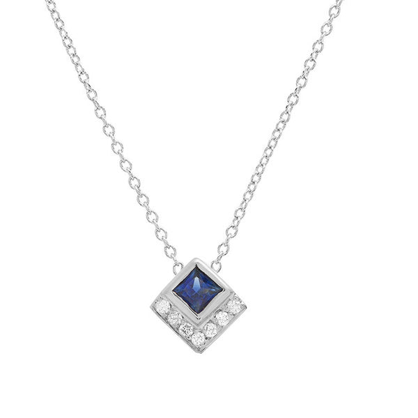 FX0556 925 Sterling Silver CZ Pendant Necklace