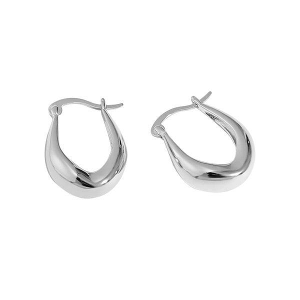 S925 RHE1004 High Polish Huggie Earring