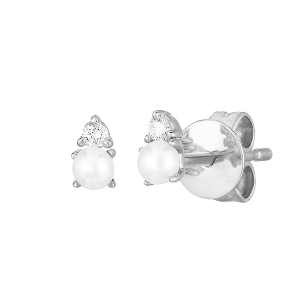 FE1253 925 Sterling Silver Pearl Zircon Stud Earrings