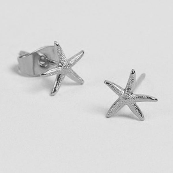 FE0403 925 Sterling Silver Starfish Stud Earrings