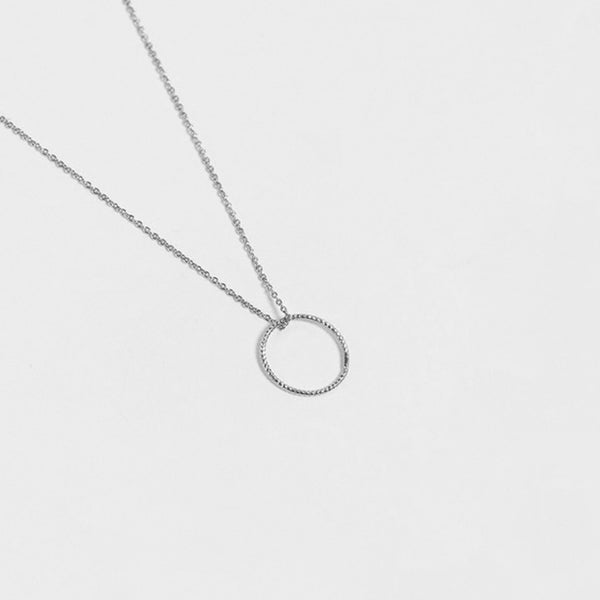 FX0182 925 Sterling Silver Simple Ring Necklace