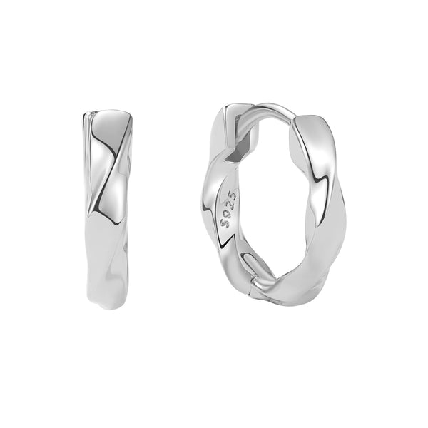 FE1872 925 Sterling Silver Mobius Ring Hoops
