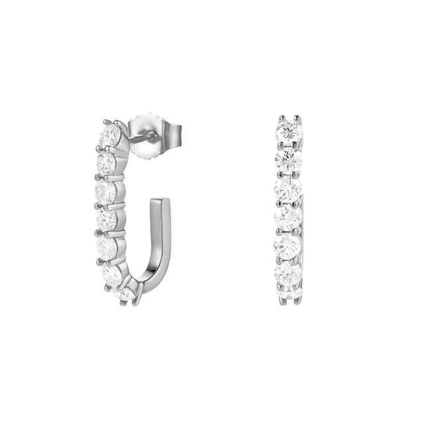 FE1223 925 Sterling Silver Sparkler Pin Zircon Earrings