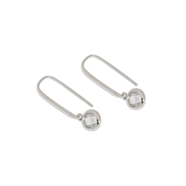 RHE1043 U Shape CZ Thread Earring
