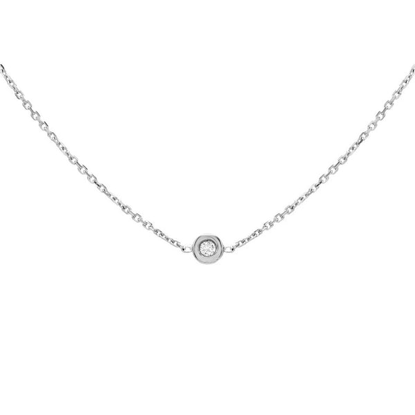 FX0195 925 Sterling Silver Simple Zircon Necklace