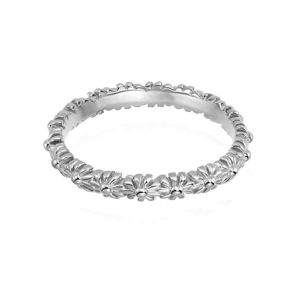 FJ0493 925 Sterling Silver Gold Daisy Ring