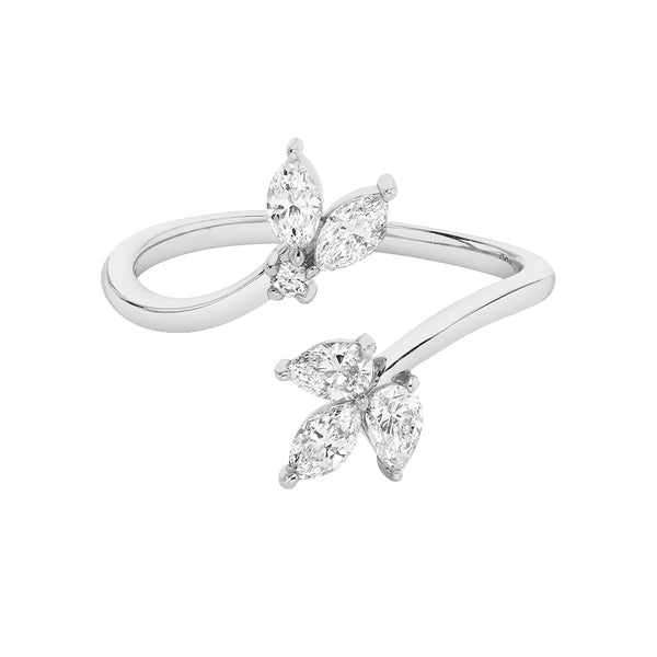 FJ0809 925 Sterling Silver Sparkle Adjustable Ring