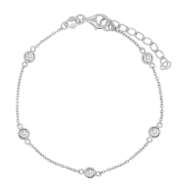 FS0149 925 Sterling Silver Dazzling Bezel Bracelet