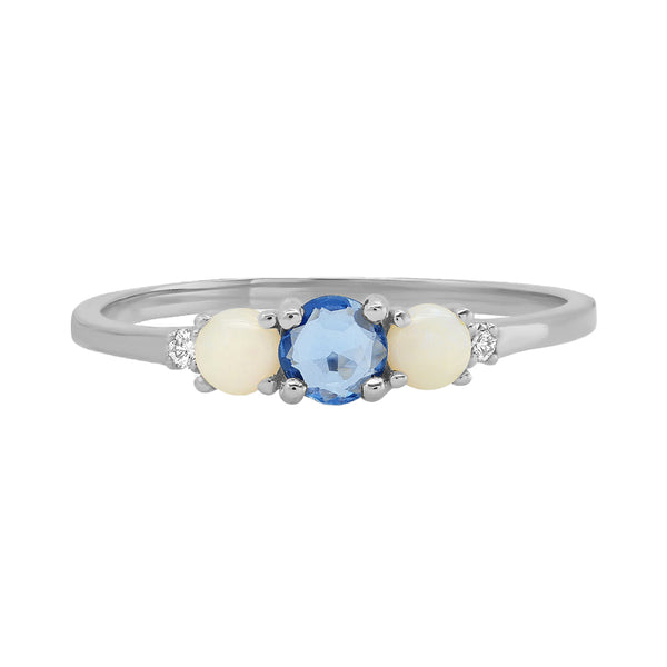 FJ0622 925 Sterling Silver Triple Stone Ring