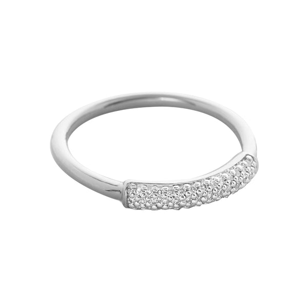 FJ0780 925 Sterling Silver CZ Bar Stacking Ring