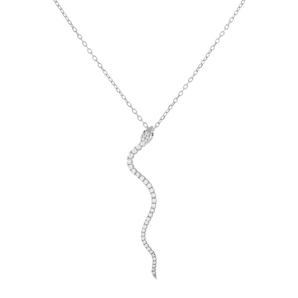 FX0219 925 Sterling Silver Snake Pendant Necklace