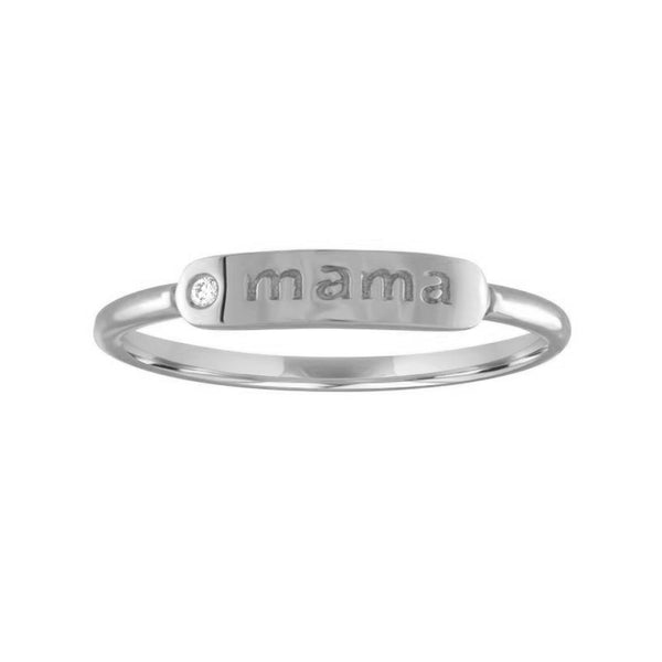 FJ0399 925 Sterling Silver MaMa Carved Signet Ring