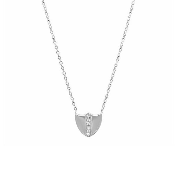 FX0557 925 Sterling Silver Shield Pendant Necklace