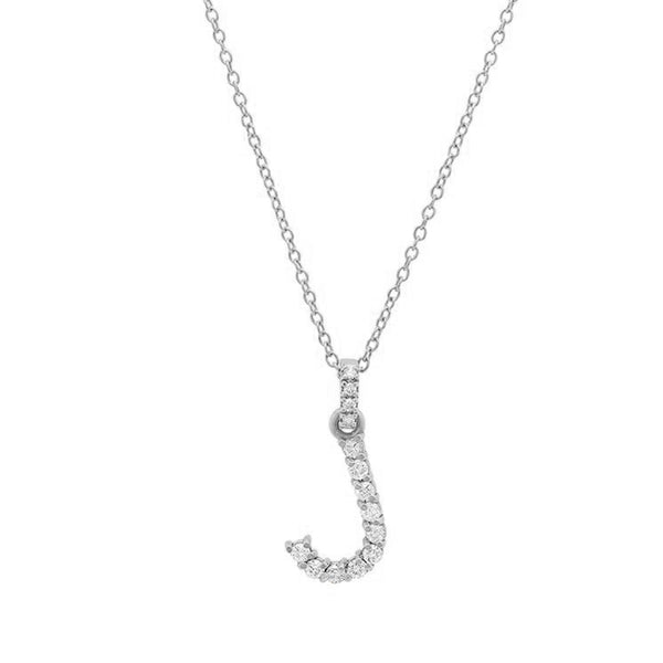 FX0648 925 Sterling Silver Initial Letter J Necklace