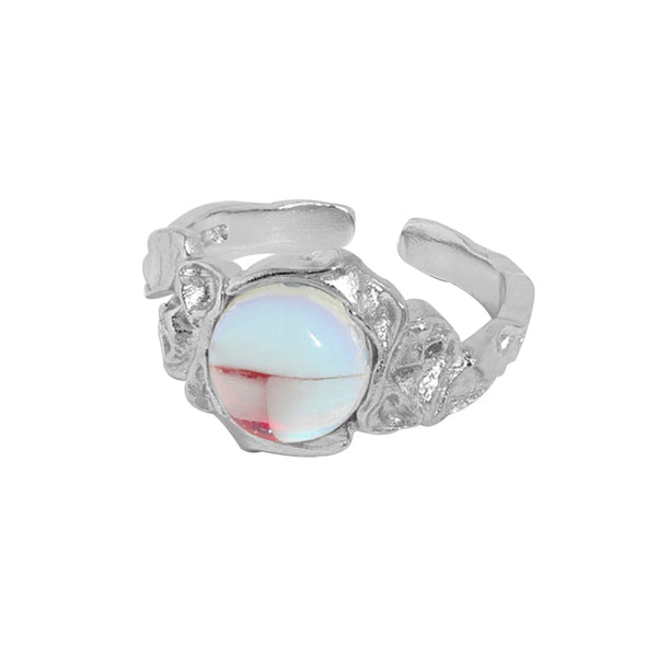 S925 RHJ1005 Moonstone Open Ring