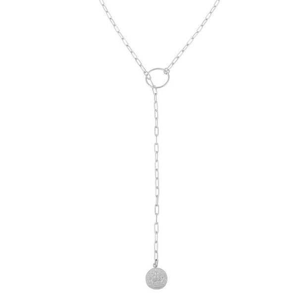 FX0370 925 Sterling Silver Coin Pendant Necklace