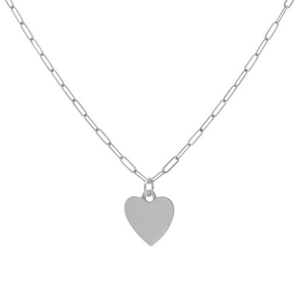 FX0513 925 Sterling Silver Heart Pendant Necklace