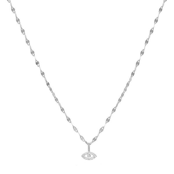 FX0822 925 Sterling Silver Gold Chain Lucky Eye Necklace