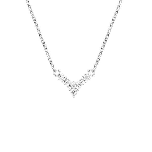 FX0633 925 Sterling Silver Cubic Zircon Pendant Necklace