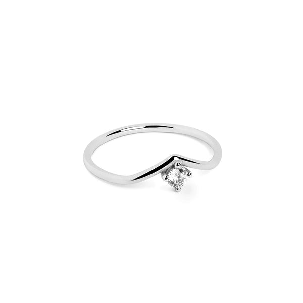 FJ0343 925 Sterling Silver Unique Diamond Ring